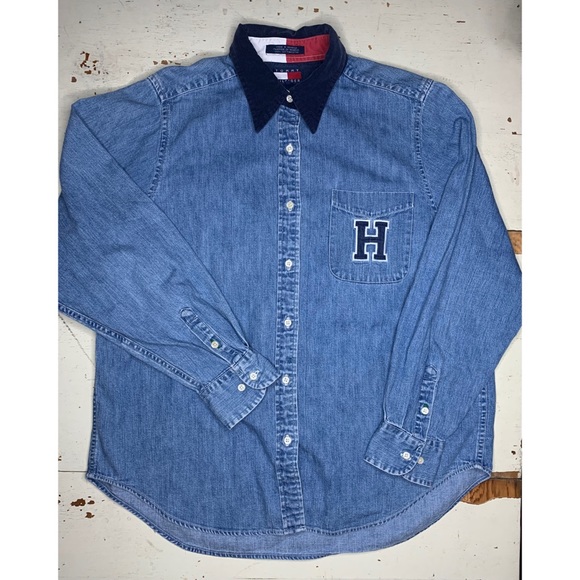 vintage 90’s Tommy Hilfiger d denim button down - Picture 2 of 13